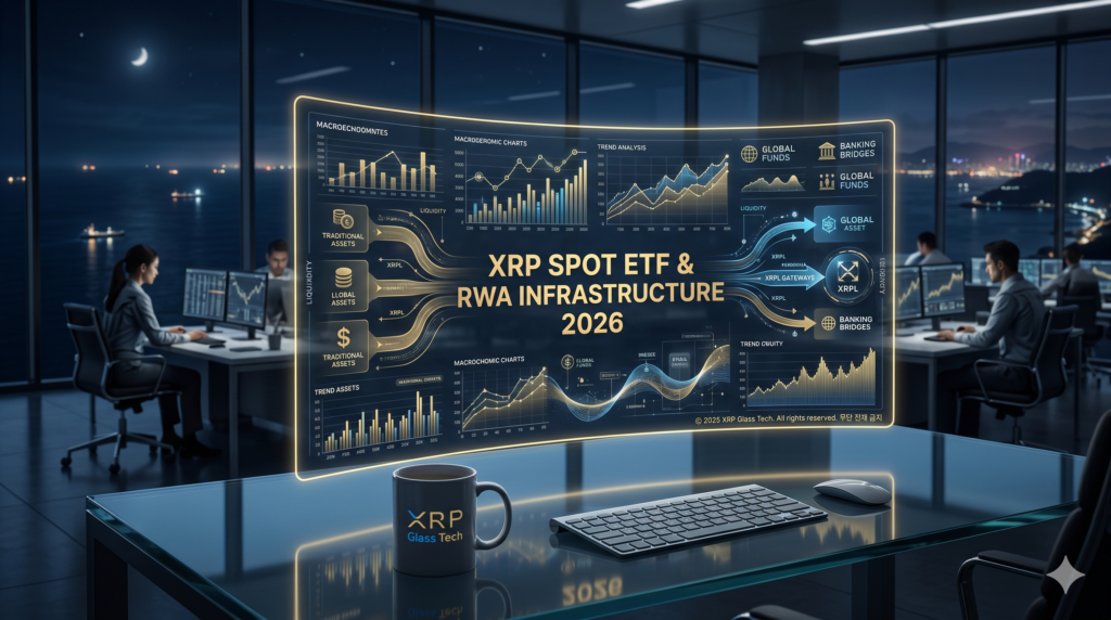 2026년 리플(XRP) 현물 ETF와 RWA(실물자산 토큰화) 기반 글로벌 금융 인프라 통합 분석도