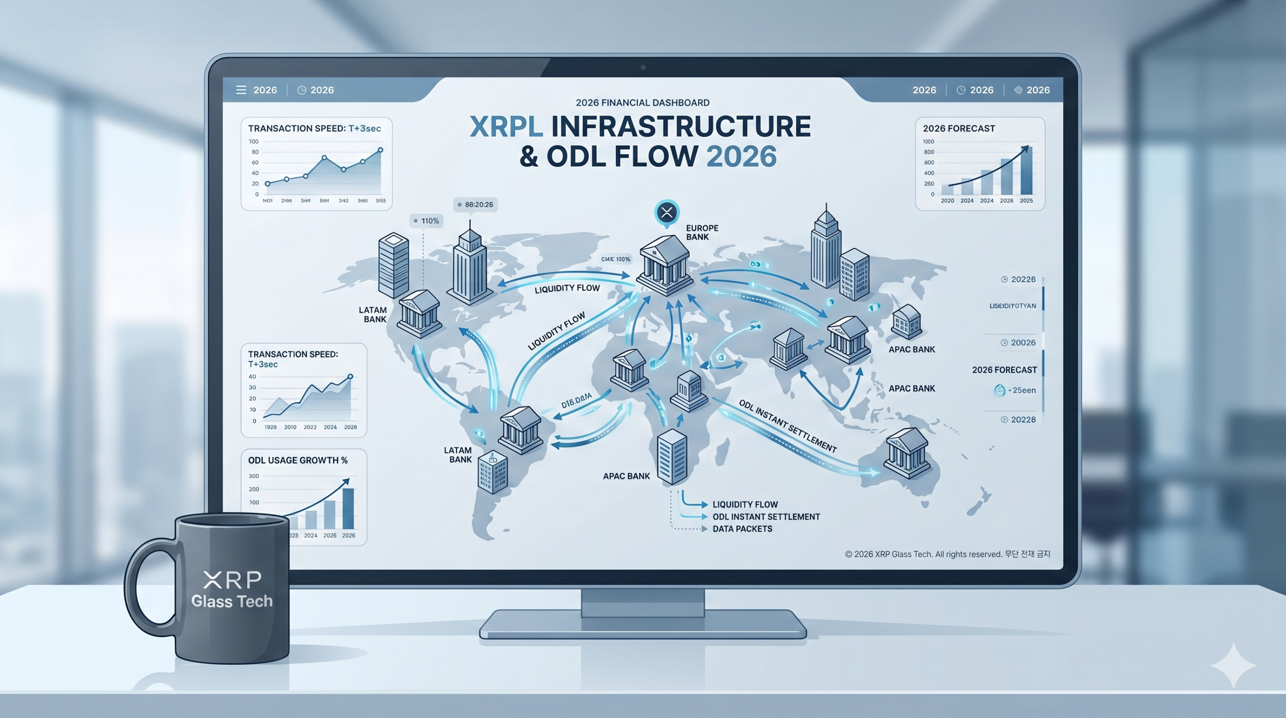 2026년 리플(XRPL)의 RPCA 기술과 ODL 시스템을 통한 국제 송금망의 거시경제적 효율성 분석 인포그래픽